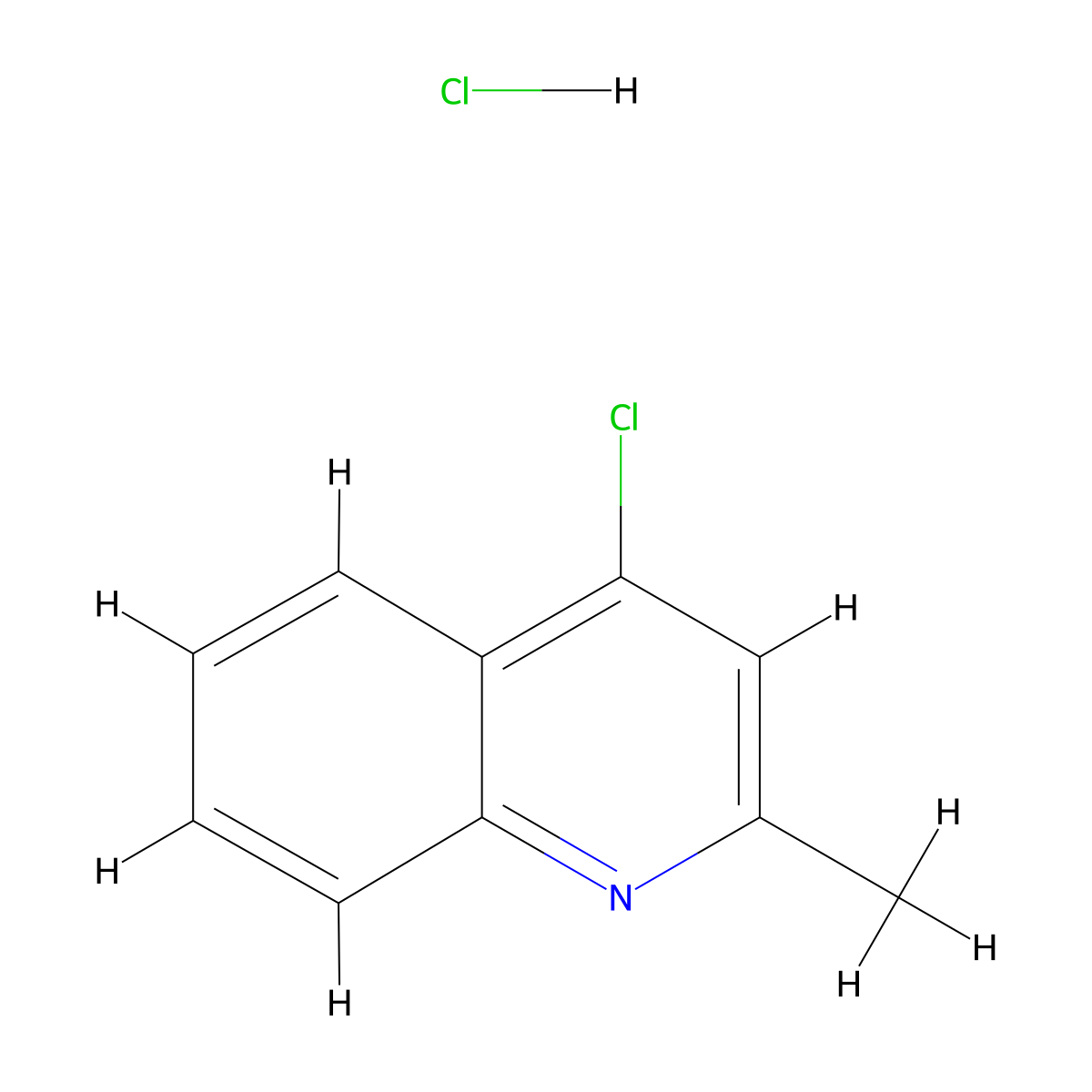 4-Chloro-2-methylquinoline hydrochloride molecular structure, CAS 83260-96-2