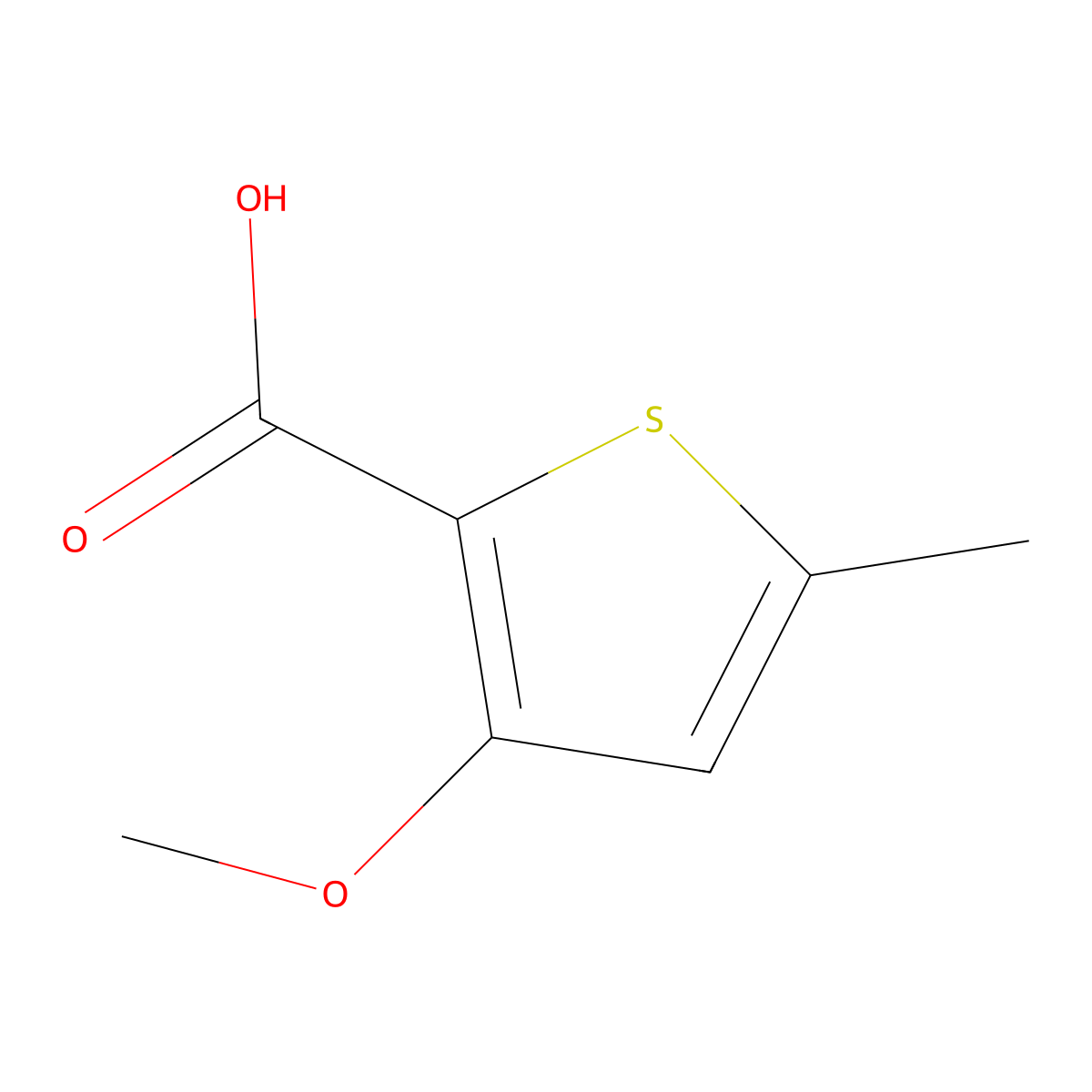 3-Methoxy-5-methylthiophene-2-carboxylic acid molecular structure, CAS 83261-26-1