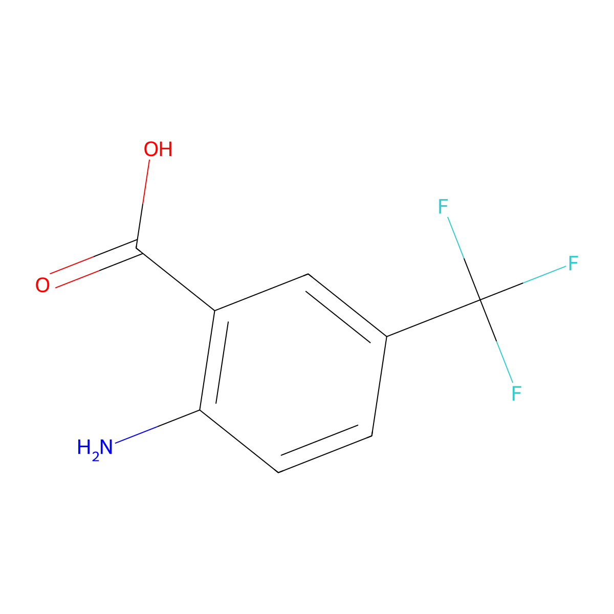 2-Amino-5-(trifluoromethyl)benzoic acid molecular structure, CAS 83265-53-6