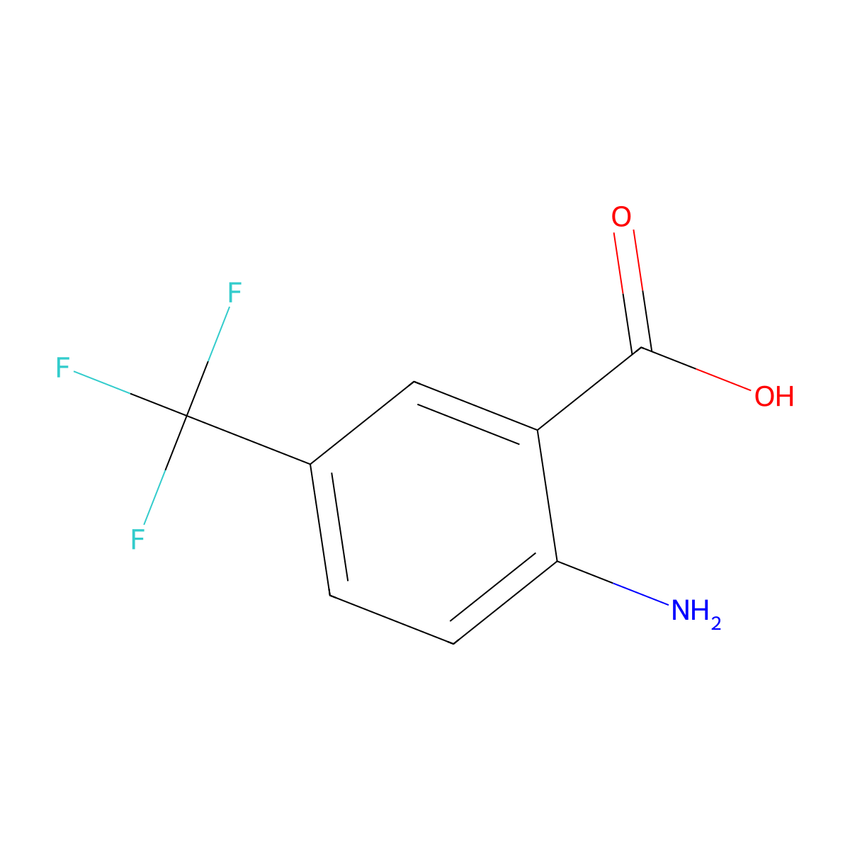 2-Amino-5-(trifluoromethyl)benzoic acid molecular structure, CAS 83265-53-6