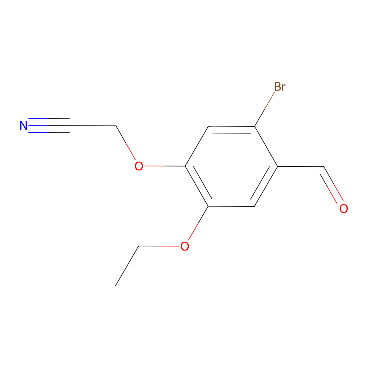 2-(5-Bromo-2-ethoxy-4-formylphenoxy)acetonitrile molecular structure, CAS 832673-70-8