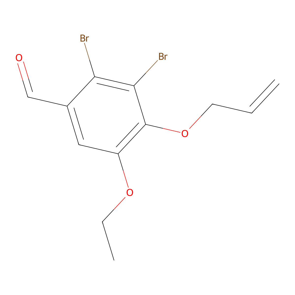 4-(Allyloxy)-2,3-dibromo-5-ethoxybenzaldehyde molecular structure, CAS 832673-80-0