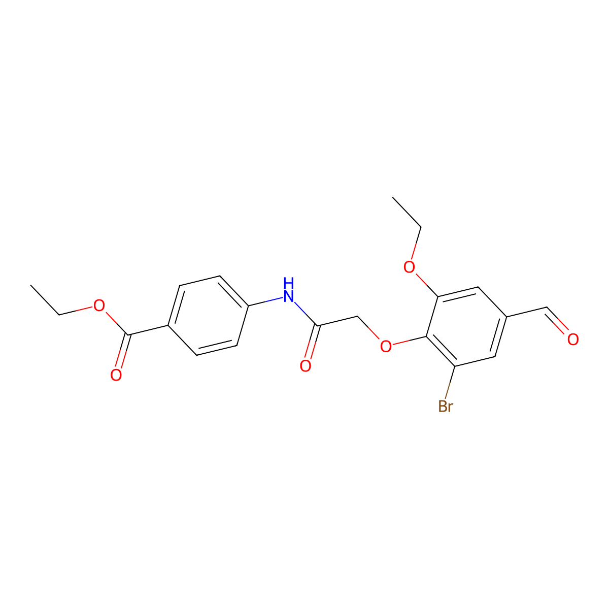 Ethyl 4-{[(2-bromo-6-ethoxy-4-formylphenoxy)acetyl]amino}benzoate molecular structure, CAS 832673-83-3