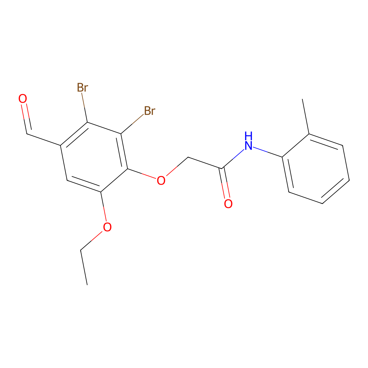 2-(2,3-dibromo-6-ethoxy-4-formylphenoxy)-N-(2-methylphenyl)acetamide molecular structure, CAS 832673-91-3