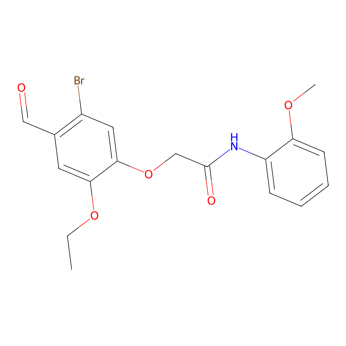 2-(5-bromo-2-ethoxy-4-formylphenoxy)-N-(2-methoxyphenyl)acetamide molecular structure, CAS 832673-93-5