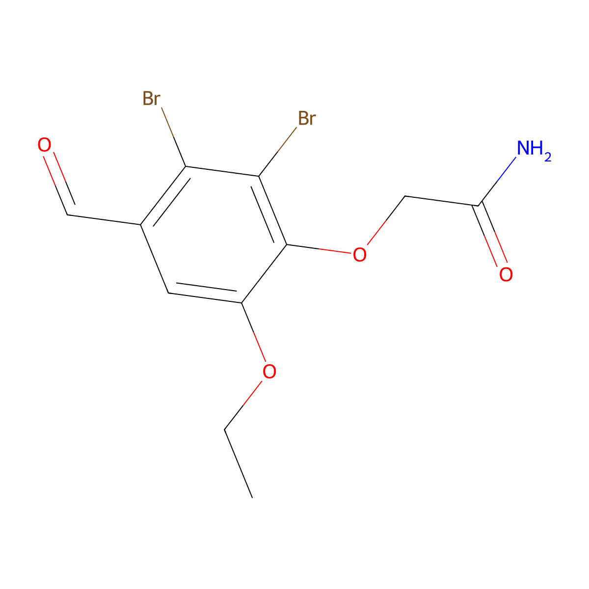 2-(2,3-Dibromo-6-ethoxy-4-formylphenoxy)acetamide molecular structure, CAS 832673-96-8
