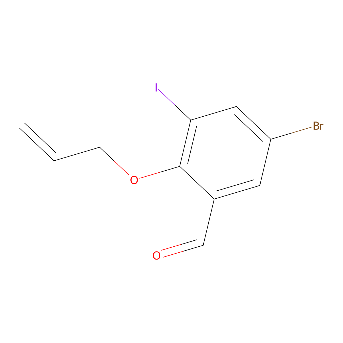 2-(Allyloxy)-5-bromo-3-iodobenzaldehyde molecular structure, CAS 832674-00-7