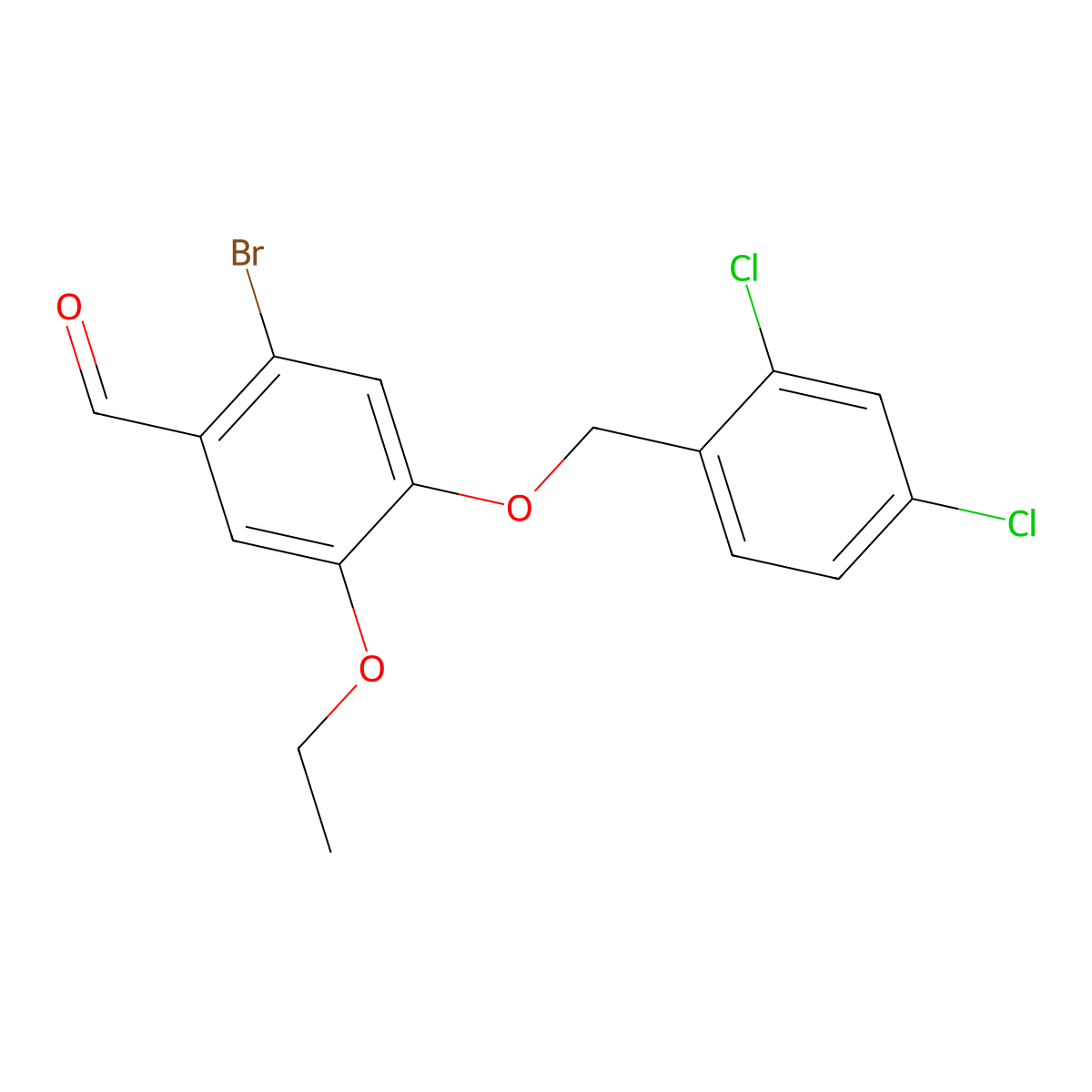 2-Bromo-4-[(2,4-dichlorobenzyl)oxy]-5-ethoxybenzaldehyde molecular structure, CAS 832674-02-9
