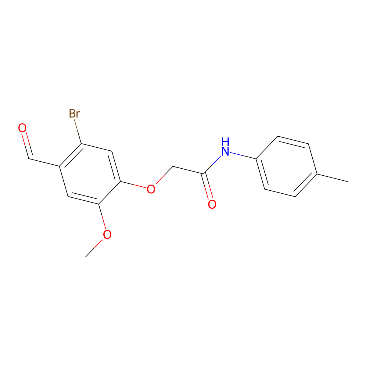 2-(5-bromo-4-formyl-2-methoxyphenoxy)-N-(4-methylphenyl)acetamide molecular structure, CAS 832674-06-3
