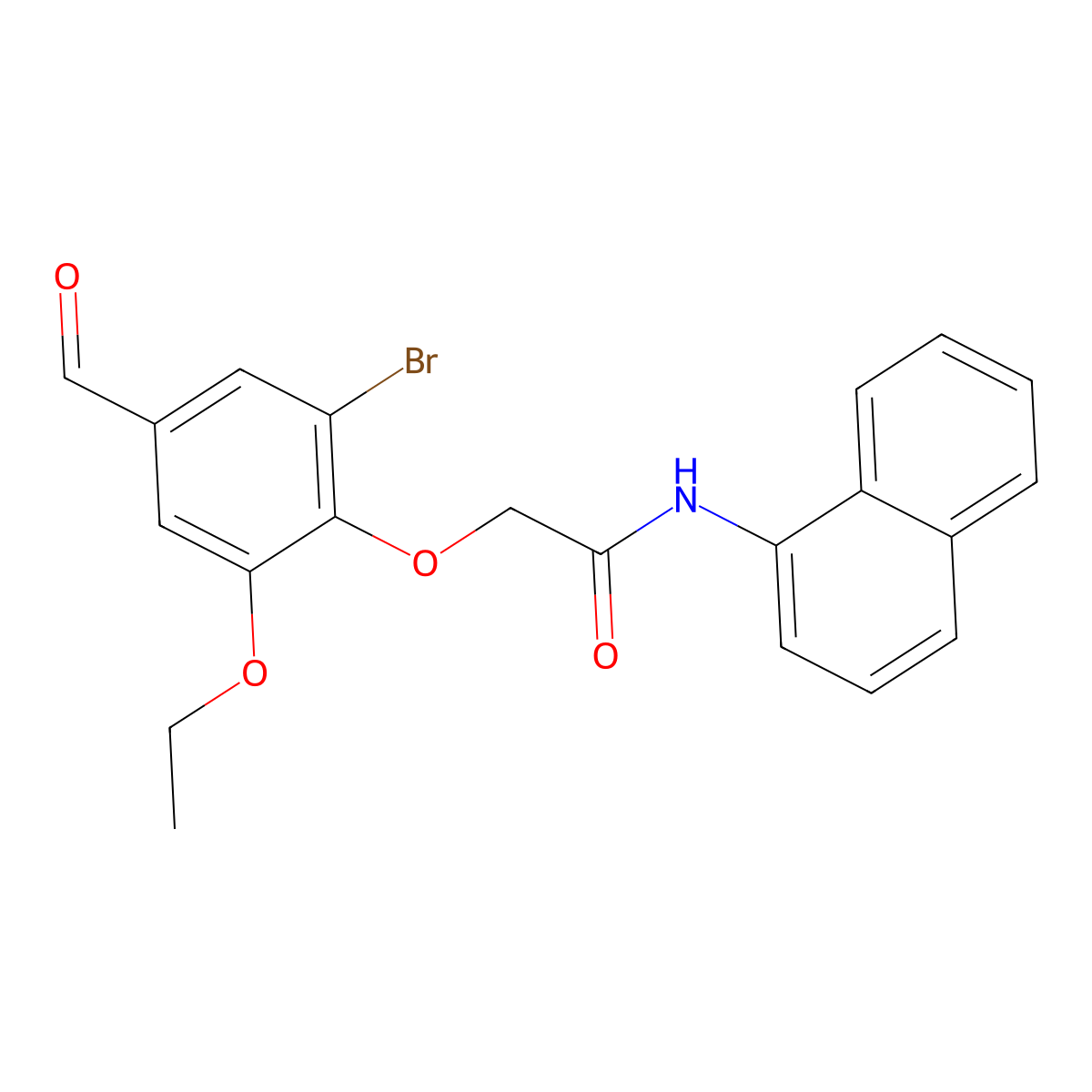 2-(2-bromo-6-ethoxy-4-formylphenoxy)-N-(naphthalen-1-yl)acetamide molecular structure, CAS 832674-12-1