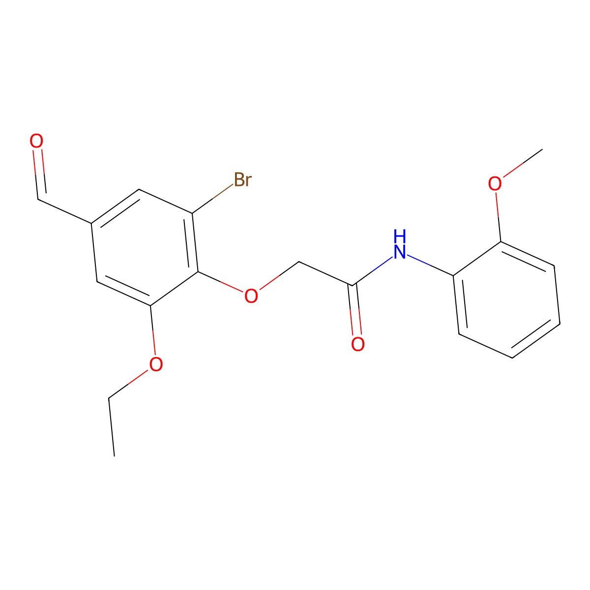 2-(2-bromo-6-ethoxy-4-formylphenoxy)-N-(2-methoxyphenyl)acetamide molecular structure, CAS 832674-13-2