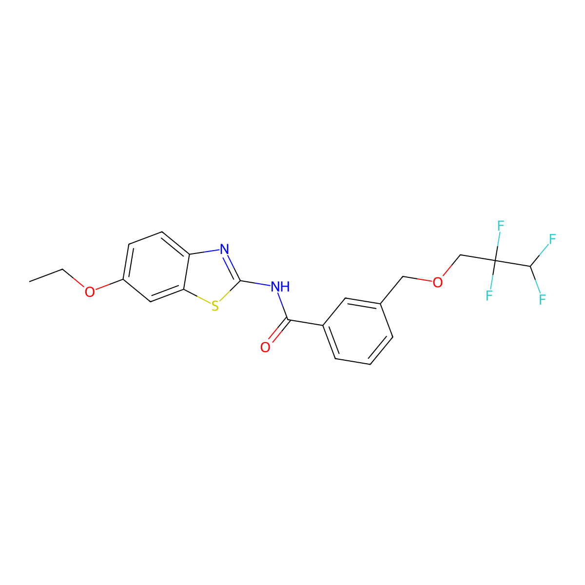 N-(6-ethoxy-1,3-benzothiazol-2-yl)-3-[(2,2,3,3-tetrafluoropropoxy)methyl]benzamide molecular structure, CAS 832674-14-3