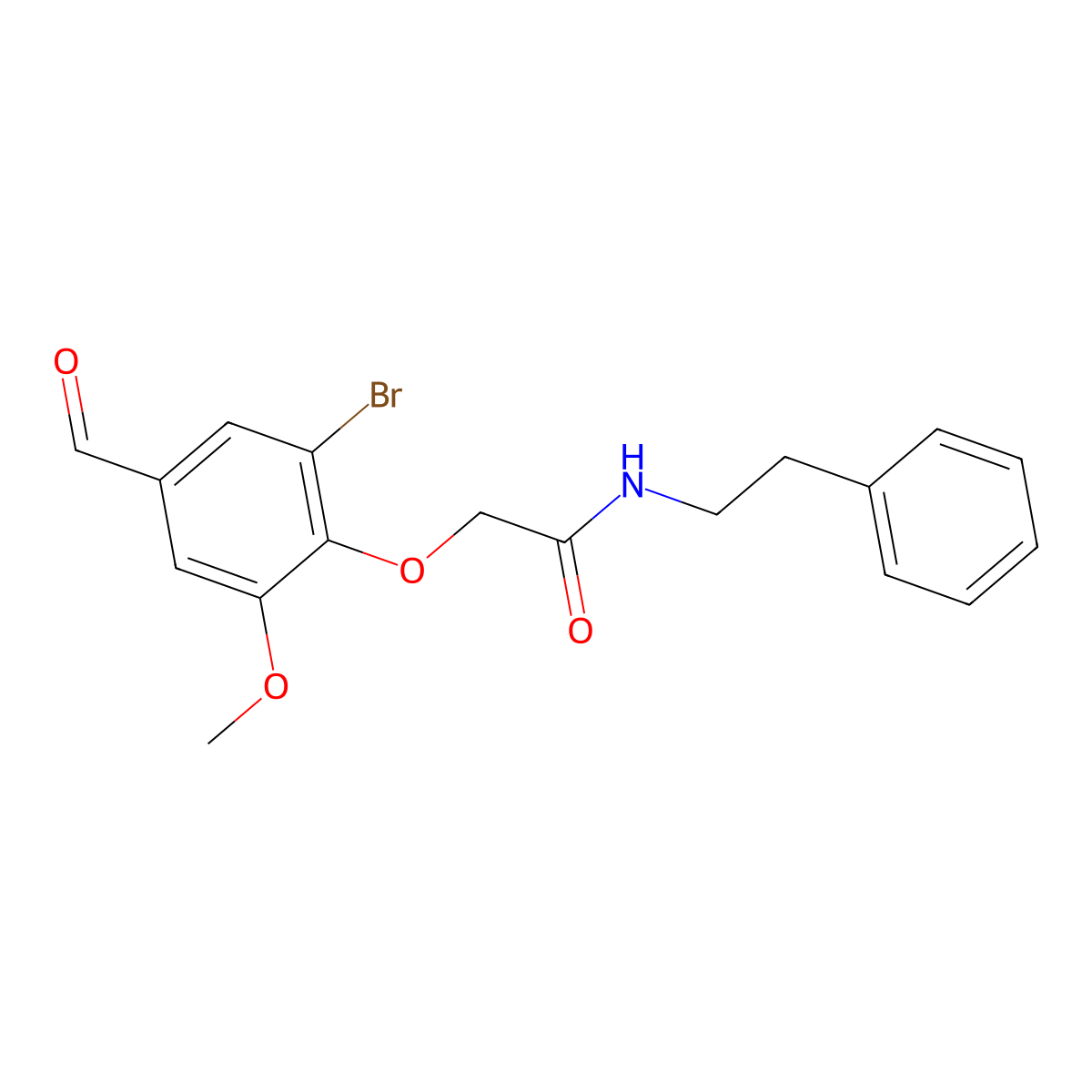 2-(2-bromo-4-formyl-6-methoxyphenoxy)-N-(2-phenylethyl)acetamide molecular structure, CAS 832674-15-4