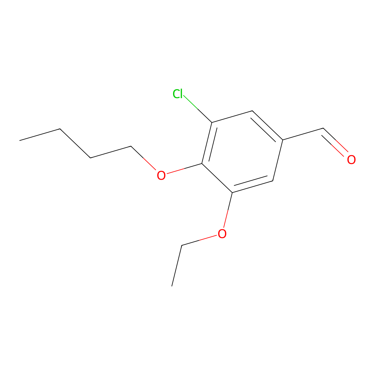 4-Butoxy-3-chloro-5-ethoxybenzaldehyde molecular structure, CAS 832674-19-8