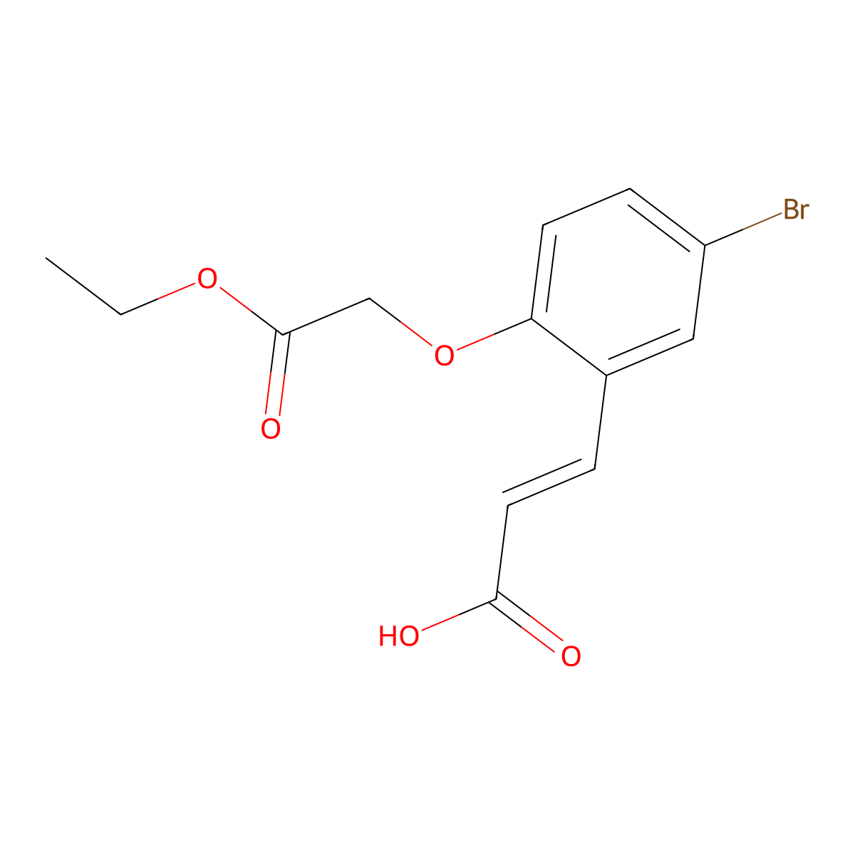 3-[5-Bromo-2-(2-ethoxy-2-oxoethoxy)phenyl]-2-propenoic acid molecular structure, CAS 832674-21-2