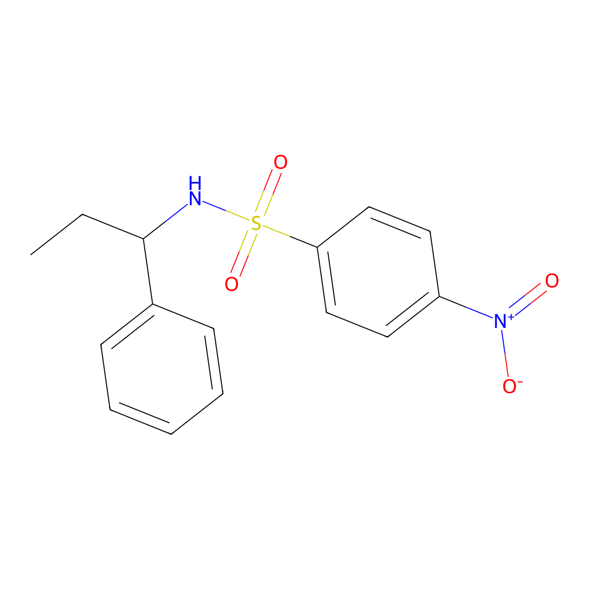 4-nitro-N-(1-phenylpropyl)benzenesulfonamide molecular structure, CAS 832674-24-5