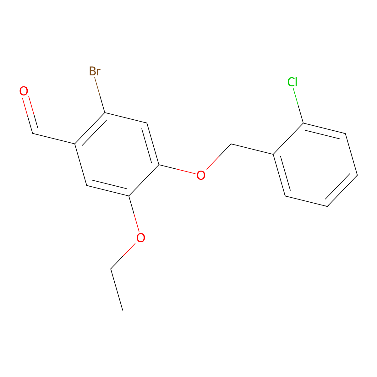 2-Bromo-4-[(2-chlorobenzyl)oxy]-5-ethoxybenzaldehyde molecular structure, CAS 832674-30-3