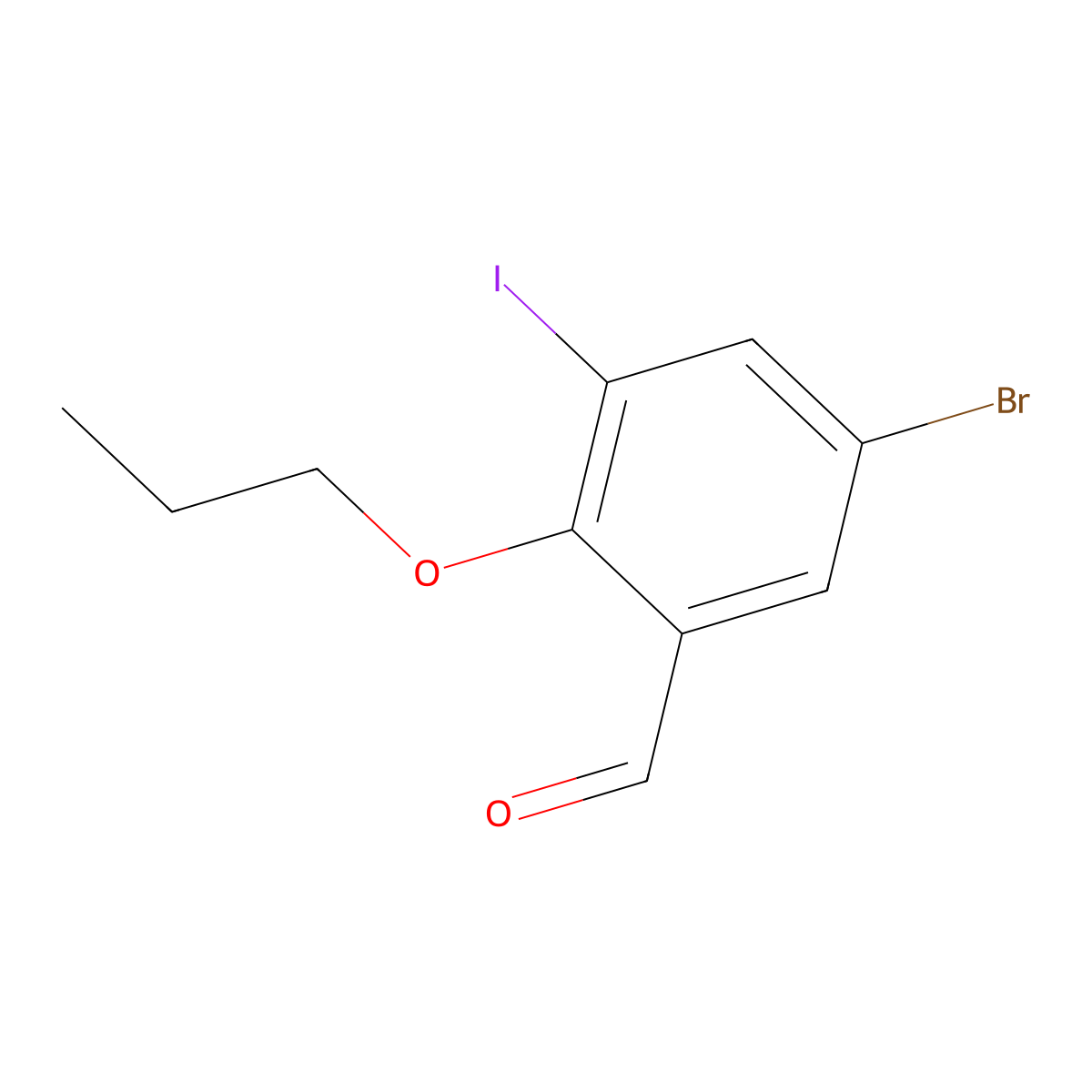 5-Bromo-3-iodo-2-propoxybenzaldehyde molecular structure, CAS 832674-32-5