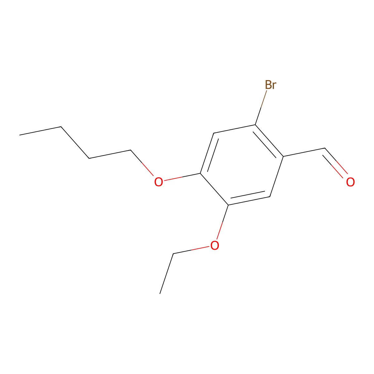 2-Bromo-4-butoxy-5-ethoxybenzaldehyde molecular structure, CAS 832674-50-7