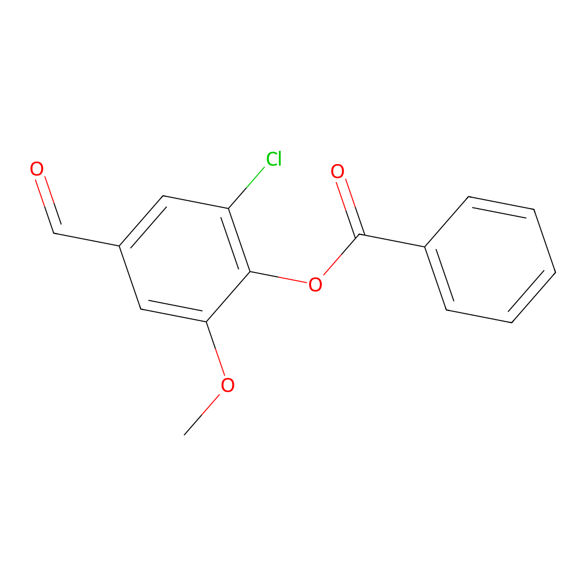 2-Chloro-4-formyl-6-methoxyphenyl benzoate molecular structure, CAS 832674-53-0