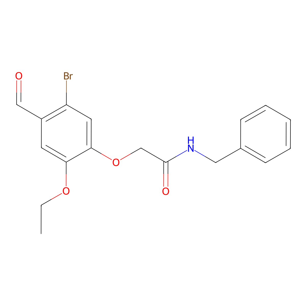 N-benzyl-2-(5-bromo-2-ethoxy-4-formylphenoxy)acetamide molecular structure, CAS 832674-54-1