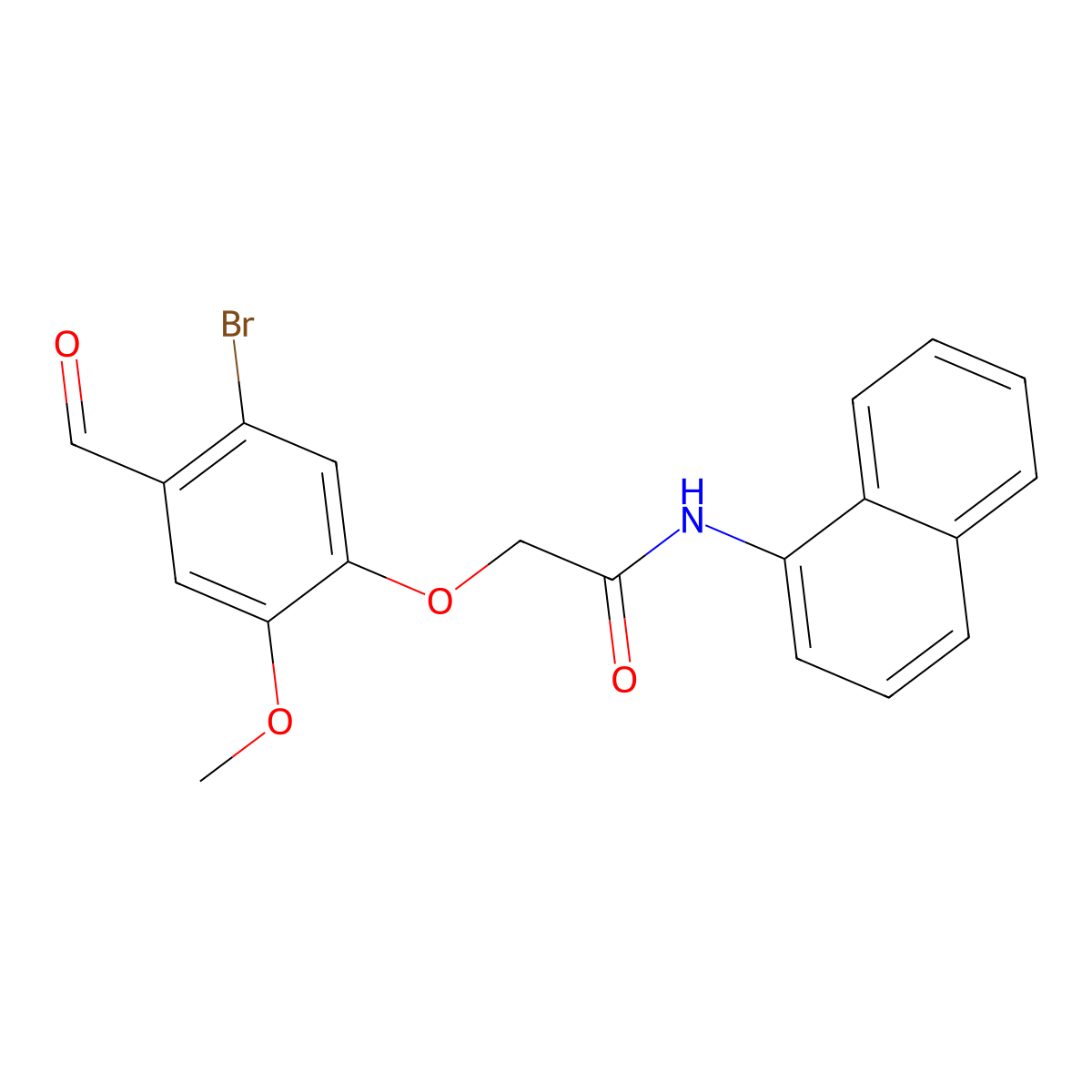 2-(5-bromo-4-formyl-2-methoxyphenoxy)-N-(naphthalen-1-yl)acetamide molecular structure, CAS 832674-61-0