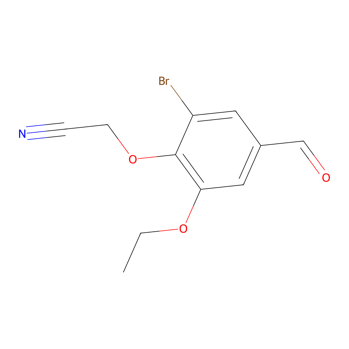 (2-Bromo-6-ethoxy-4-formylphenoxy)acetonitrile molecular structure, CAS 832674-63-2