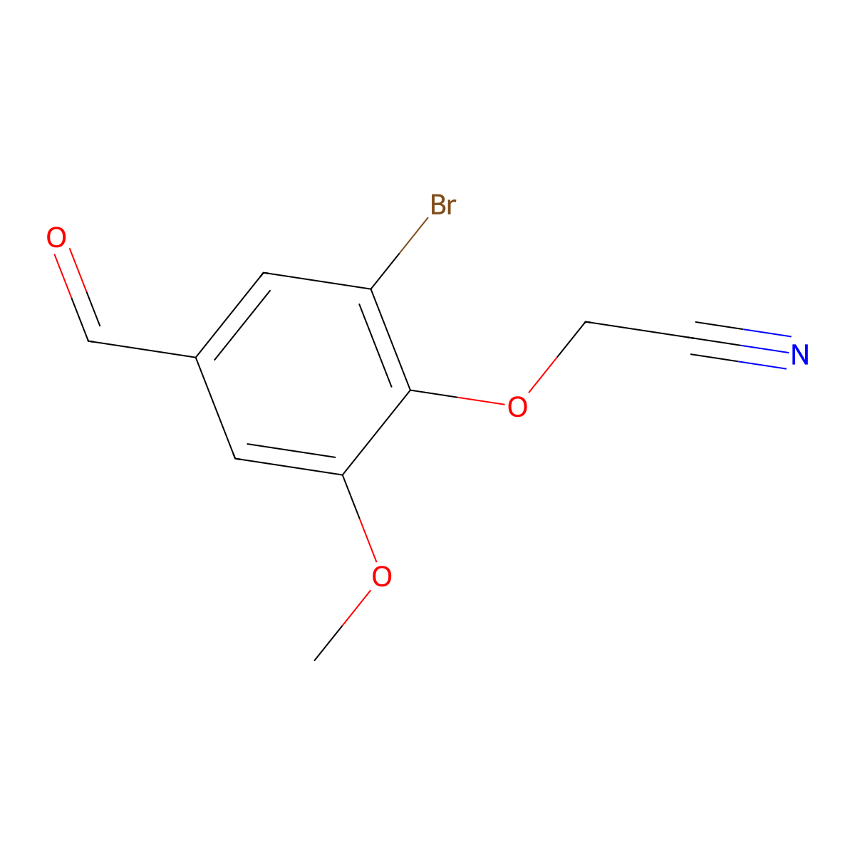 2-(2-Bromo-4-formyl-6-methoxyphenoxy)acetonitrile molecular structure, CAS 832674-68-7