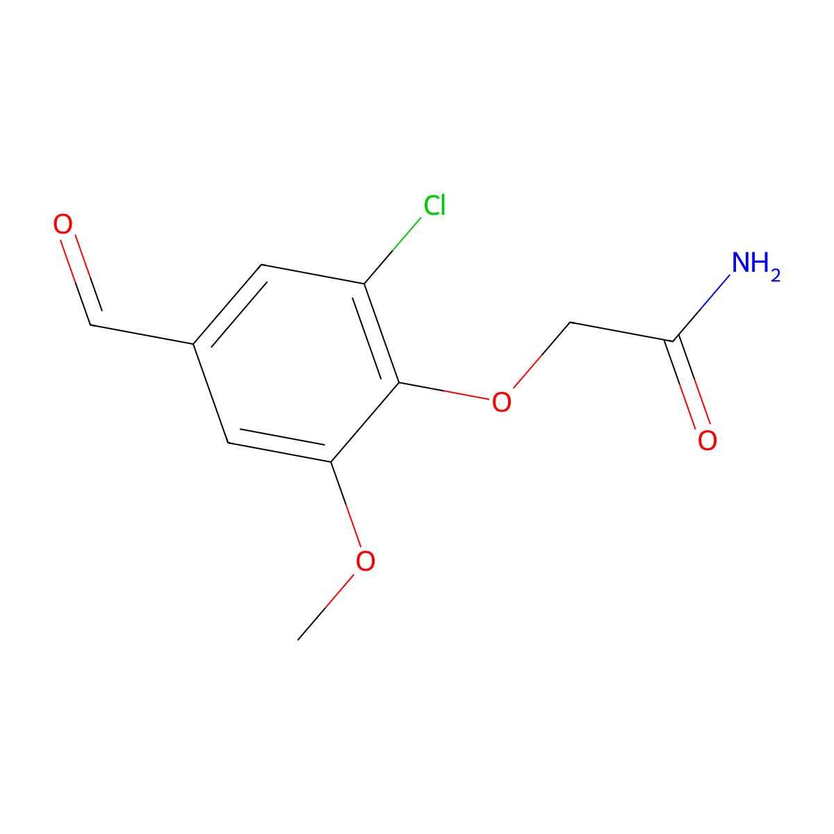 2-(2-Chloro-4-formyl-6-methoxyphenoxy)acetamide molecular structure, CAS 832674-69-8