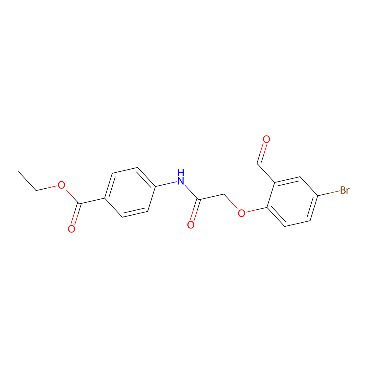 Ethyl 4-{[(4-bromo-2-formylphenoxy)acetyl]amino}benzoate molecular structure, CAS 832674-72-3