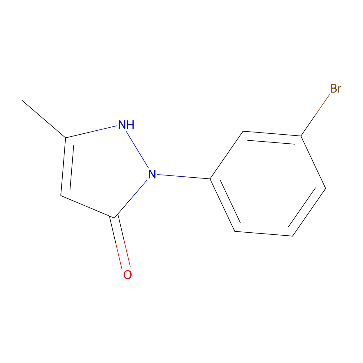 2-(3-bromophenyl)-5-methyl-1,2-dihydro-3H-pyrazol-3-one molecular structure, CAS 832677-69-7