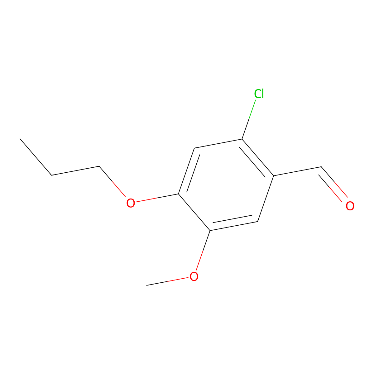2-Chloro-5-methoxy-4-propoxybenzaldehyde molecular structure, CAS 832677-76-6