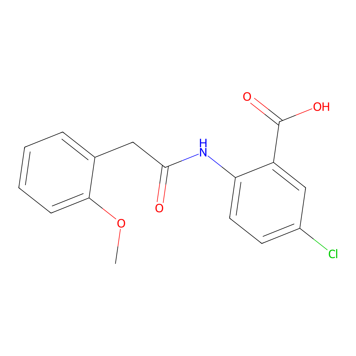 5-Chloro-2-{[(2-methoxyphenyl)acetyl]amino}benzoic acid molecular structure, CAS 832678-77-0