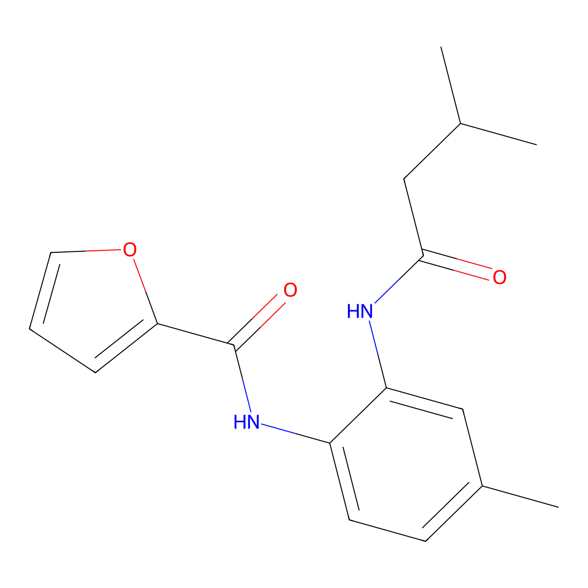 N-[4-methyl-2-(3-methylbutanoylamino)phenyl]furan-2-carboxamide molecular structure, CAS 832678-90-7