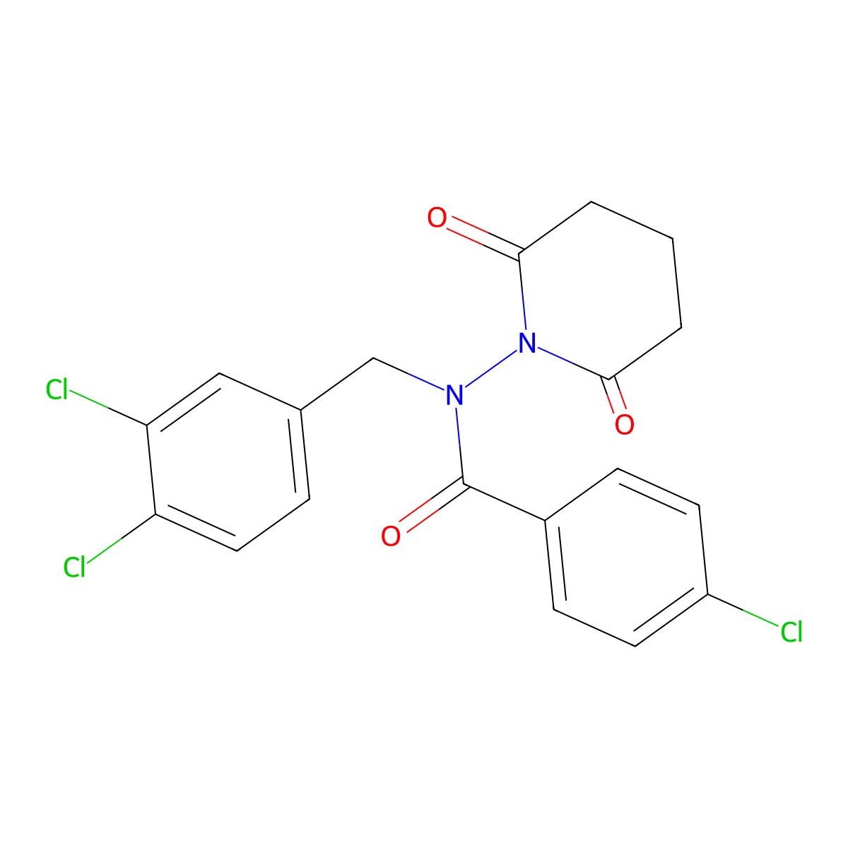 4-chloro-N-[(3,4-dichlorophenyl)methyl]-N-(2,6-dioxopiperidin-1-yl)benzamide molecular structure, CAS 832678-95-2
