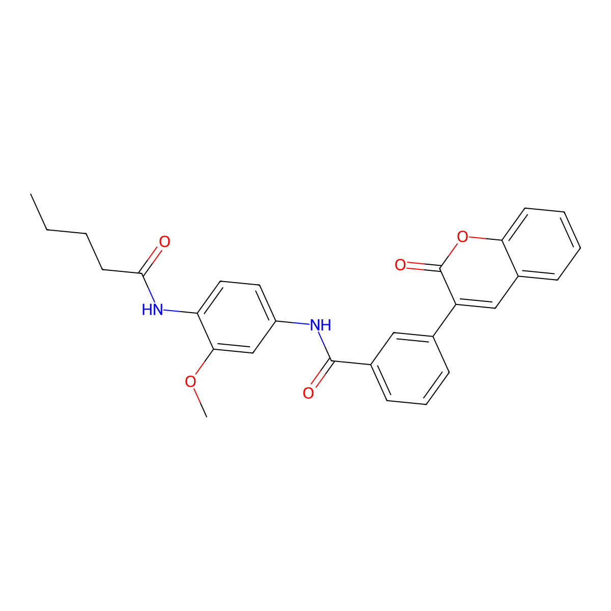 N-[3-methoxy-4-(pentanoylamino)phenyl]-3-(2-oxochromen-3-yl)benzamide molecular structure, CAS 832679-31-9