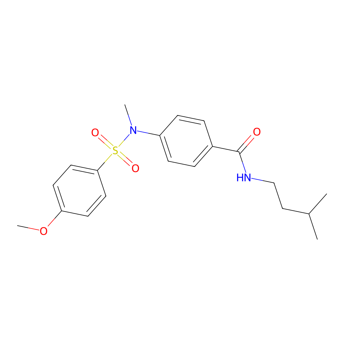 4-[(4-methoxyphenyl)sulfonyl-methylamino]-N-(3-methylbutyl)benzamide molecular structure, CAS 832679-39-7