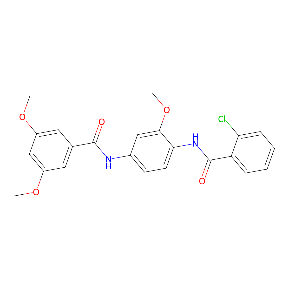 N-[4-[(2-chlorobenzoyl)amino]-3-methoxyphenyl]-3,5-dimethoxybenzamide molecular structure, CAS 832679-45-5