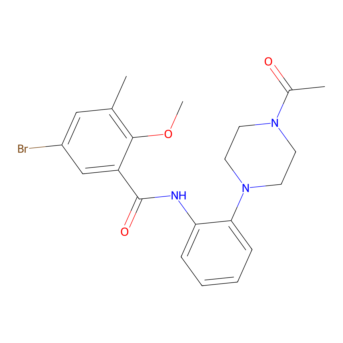 N-[2-(4-acetylpiperazin-1-yl)phenyl]-5-bromo-2-methoxy-3-methylbenzamide molecular structure, CAS 832679-57-9