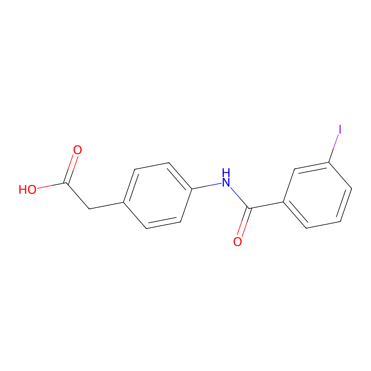(4-{[(3-Iodophenyl)carbonyl]amino}phenyl)acetic acid molecular structure, CAS 832679-75-1