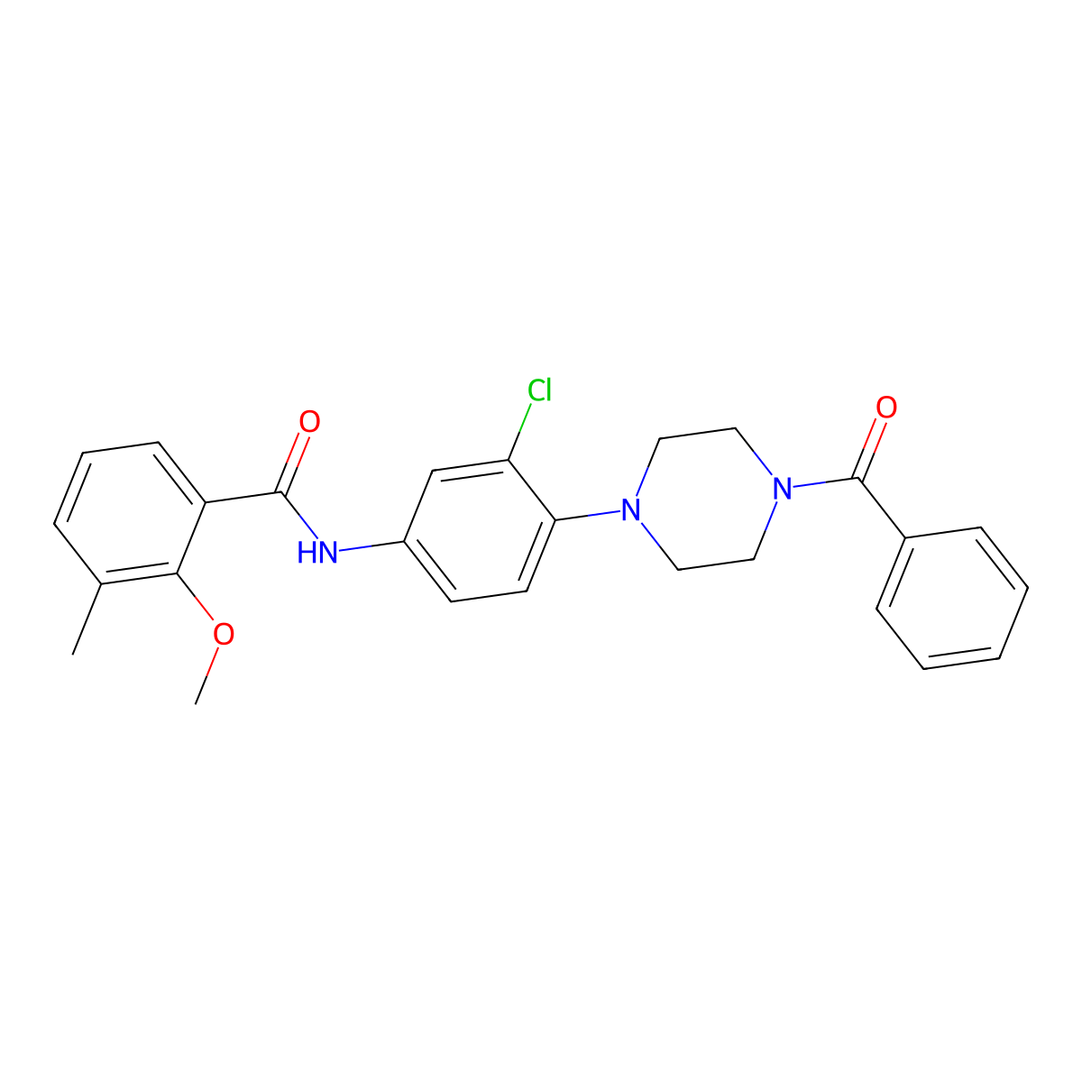 N-[4-(4-benzoylpiperazin-1-yl)-3-chlorophenyl]-2-methoxy-3-methylbenzamide molecular structure, CAS 832679-85-3