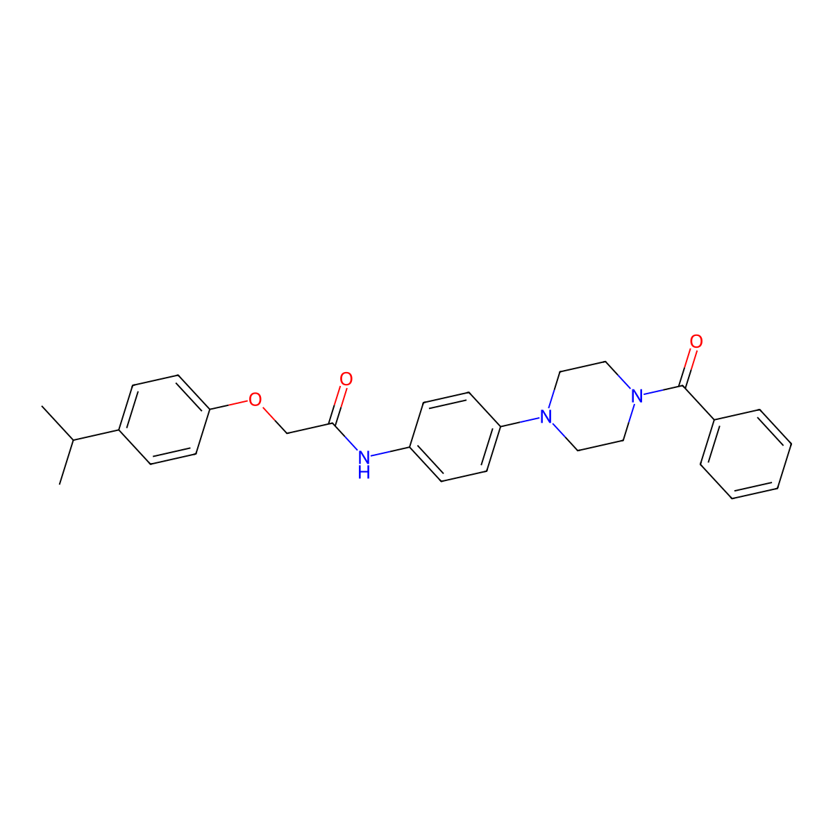 N-[4-(4-benzoylpiperazin-1-yl)phenyl]-2-(4-propan-2-ylphenoxy)acetamide molecular structure, CAS 832679-96-6