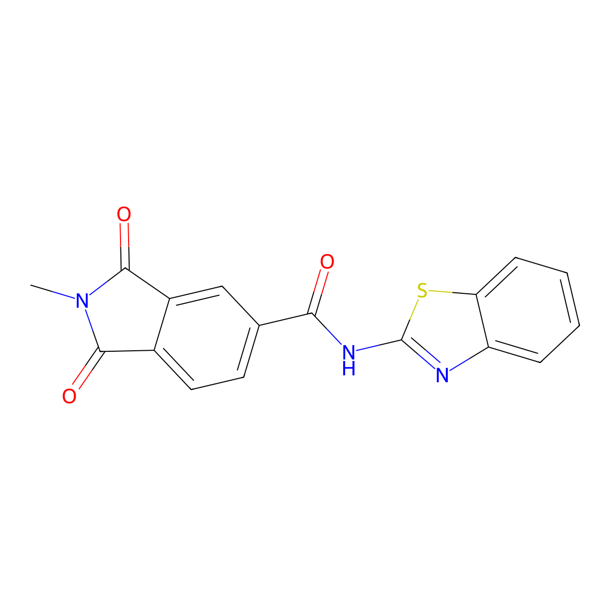 N-(1,3-benzothiazol-2-yl)-2-methyl-1,3-dioxoisoindole-5-carboxamide molecular structure, CAS 832680-09-8