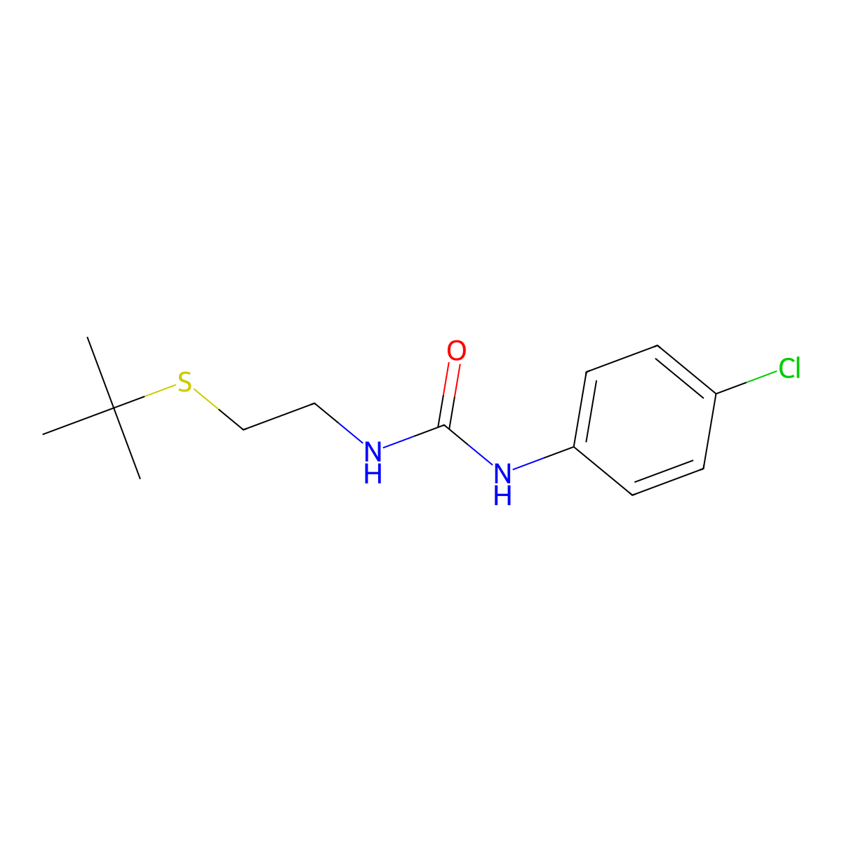 1-(2-Tert-butylsulfanylethyl)-3-(4-chlorophenyl)urea molecular structure, CAS 832680-11-2