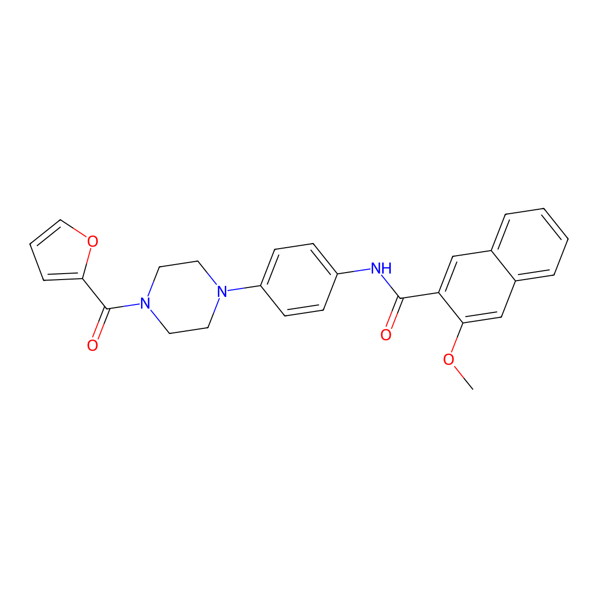 N-[4-[4-(furan-2-carbonyl)piperazin-1-yl]phenyl]-3-methoxynaphthalene-2-carboxamide molecular structure, CAS 832680-12-3