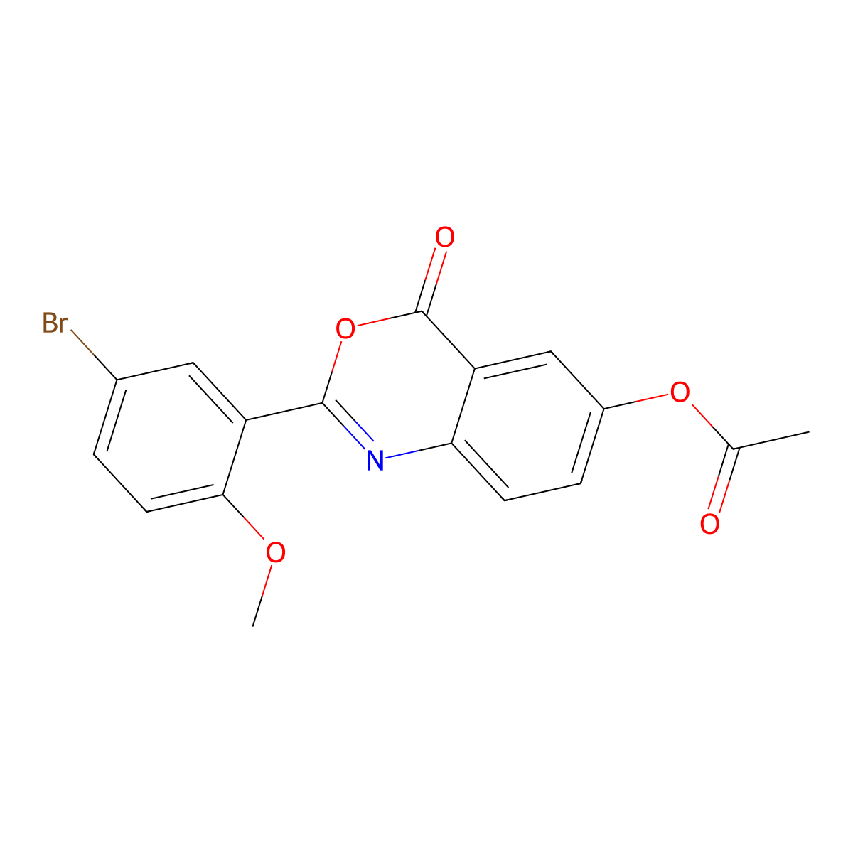 2-(5-bromo-2-methoxyphenyl)-4-oxo-4H-3,1-benzoxazin-6-yl acetate molecular structure, CAS 832680-13-4
