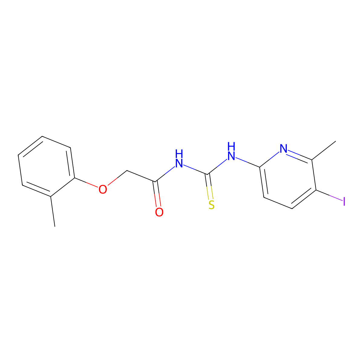 N-(5-iodo-6-methyl-2-pyridinyl)-N'-[(2-methylphenoxy)acetyl]thiourea molecular structure, CAS 832680-15-6