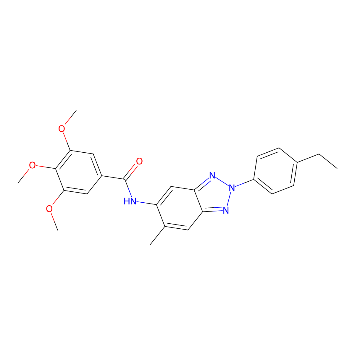 N-[2-(4-ethylphenyl)-6-methylbenzotriazol-5-yl]-3,4,5-trimethoxybenzamide molecular structure, CAS 832680-43-0