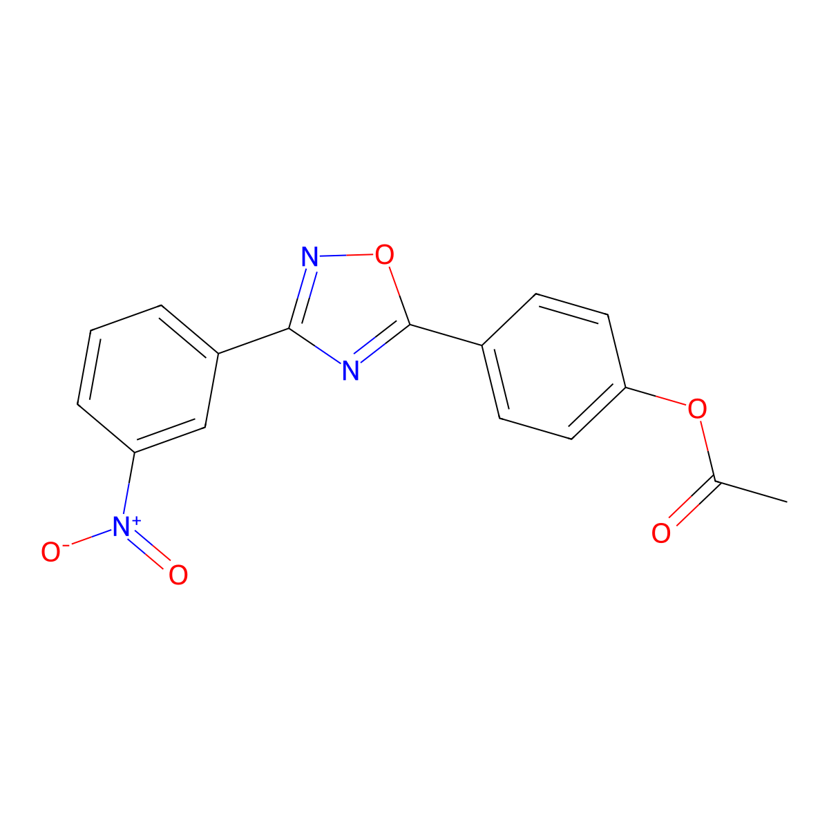 4-[3-(3-Nitrophenyl)-1,2,4-oxadiazol-5-yl]phenyl acetate molecular structure, CAS 832680-78-1