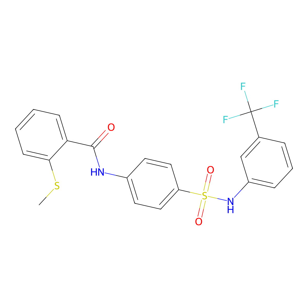 2-methylsulfanyl-N-[4-[[3-(trifluoromethyl)phenyl]sulfamoyl]phenyl]benzamide molecular structure, CAS 832680-87-2